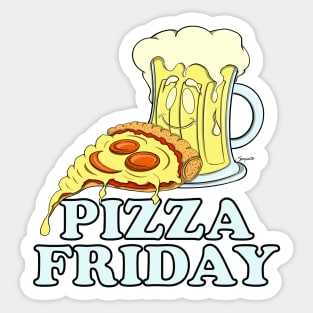 Pizza & Beer Lover PIZZA FRIDAY for Pizzaholic Sticker